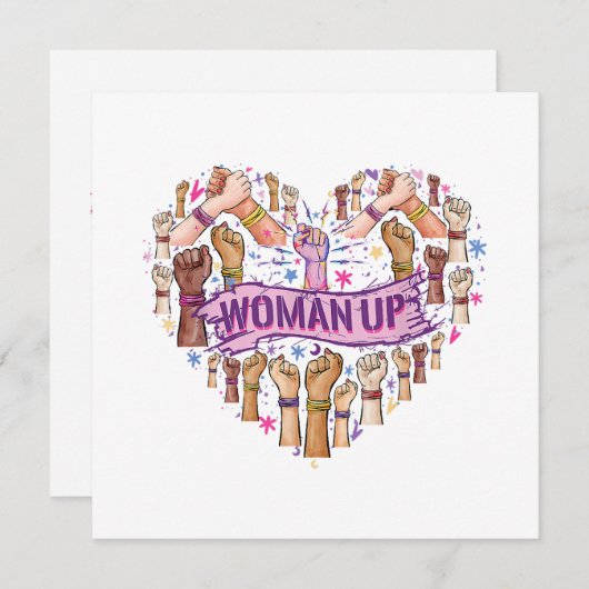 Invitation Féminisme Feministe Forte autonomisation des femme (Devant / Derrière)