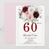 Invitation Femme 60 Ans Anniversaire Adulte (Devant / Derrière)