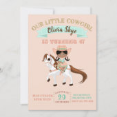 Invitation Femme à cheval Filles Anniversaire Ethnique (Devant)