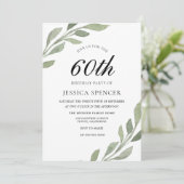 Invitation Femme à feuilles d'aquarelle masculine 60e Invitat (Debout devant)