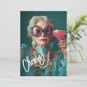 Invitation Femme Âgée Glamour audacieuse mode de luxe (Debout devant)