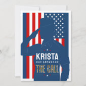 Invitation Femme Airman Rustique Militaire Départ Parti (Devant)