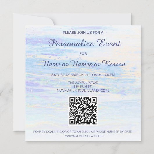 Invitation *~* Femme AR29 Plage Générique À Faire soi-même TO (Dos)