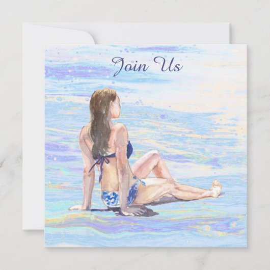 Invitation *~* Femme AR29 Plage Générique DIY FÊTE pour TOUT  (Devant)