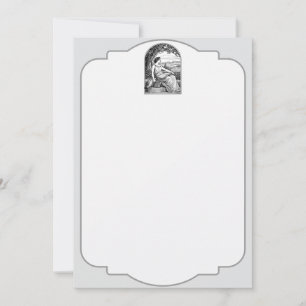 Invitation Femme Art Nouveau lisant sous un arbre de style vi