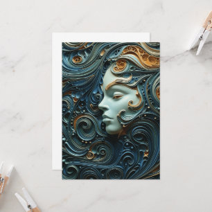Invitation Femme au Clair de Lune Art 3D