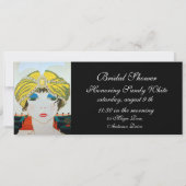 INVITATION FEMME AU TURBAN ORIENTAL JAUNE RECEPTION DE MARIAG (Dos)