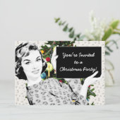 Invitation Femme aux signes de Noël des années 1950 (Debout devant)