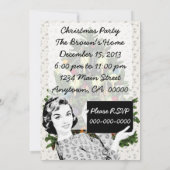 Invitation Femme aux signes de Noël des années 1950 (Dos)