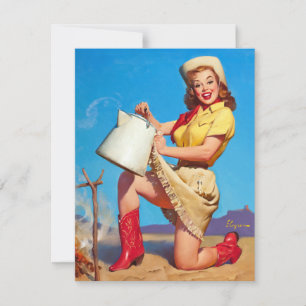 Invitation Femme avec épingle à café