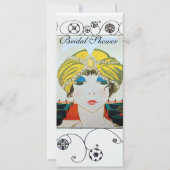 INVITATION FEMME AVEC FÊTE DES MARIÉES TURBAINE JAUNE ORIENTA (Devant)