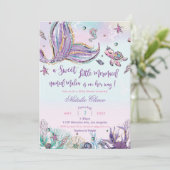 Invitation Femme Baby shower de sirène fille bébé (Debout devant)