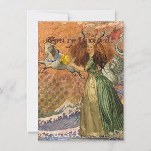 Invitation Femme Capricorne Chèvre Fantaisie Amusant