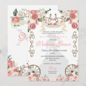 Invitation Femme Charra rose de l'Ouest Quinceañera (Devant / Derrière)