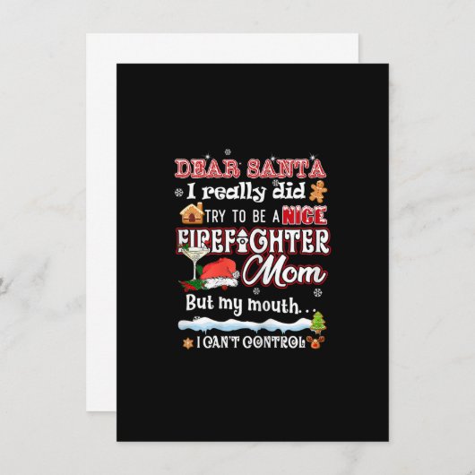 Invitation Femme Cher Père Noël Noël Noël Noël Noël Noël Joye (Devant / Derrière)