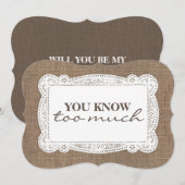 Invitation Femme de chambre / Femme d'honneur Pays rustique e (Devant / Derrière)