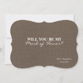 Invitation Femme de chambre / Femme d'honneur Pays rustique e (Dos)