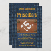 Invitation Femme de fête du 15e anniversaire, n'importe quel  (Devant / Derrière)