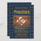 Invitation Femme de fête du 19e anniversaire, n'importe quel  (Devant / Derrière)