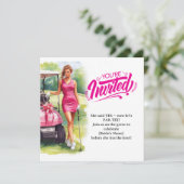 Invitation Femme de golf en célibataire à l'enterrement de vi (Debout devant)