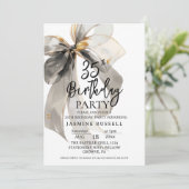 Invitation Femme de la fête d'anniversaire de Black Bow (Debout devant)