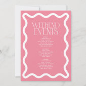 Invitation Femme de la fête ligne ondulée moderne bachelorett (Dos)