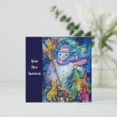 Invitation FEMME DE NEIGE AVEC JOUETS, Fête de Noël (Debout devant)