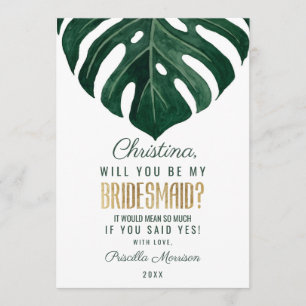 Invitation Femme d'école moderne Tropical Suisse Fromage Leaf
