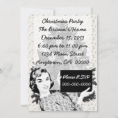 Invitation Femme des années 1950 avec un signe de Noël V2 (Dos)
