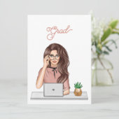 Invitation Femme design Moderne Graduate Celebration (Debout devant)