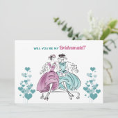 Invitation Femme d'honneur au mariage 1950 (Debout devant)