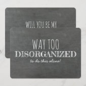 Invitation Femme d'honneur désorganisée / Drôle (Devant / Derrière)