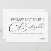 Invitation Femme d'honneur / Femme d'honneur BRIDEZILLA (Devant / Derrière)