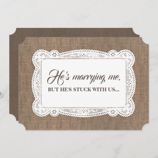 Invitation Femme d'honneur / Femme d'honneur Proposition rust (Devant / Derrière)