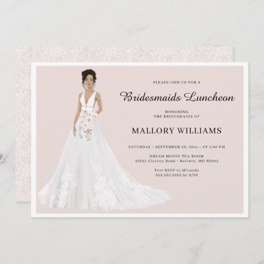 Invitation Femme d'honneur Luncheon (Devant / Derrière)