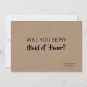 Invitation Femme d'honneur moderne / La servante d'honneur (Dos)