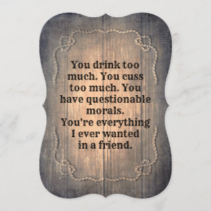 Invitation Femme d'honneur rustique amusante / La servante d'