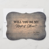 Invitation Femme d'honneur rustique amusante / La servante d' (Dos)