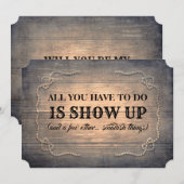 Invitation Femme d'honneur rustique amusante / La servante d' (Devant / Derrière)