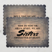 Invitation Femme d'honneur rustique / Femme d'honneur (Devant / Derrière)