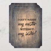 Invitation Femme d'honneur rustique / Femme d'honneur (Devant / Derrière)