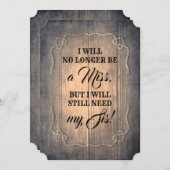 Invitation Femme d'information du pays / La servante d'honneu (Devant / Derrière)