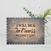 Invitation Femme d'information rustique amusante / La servant (Debout devant)