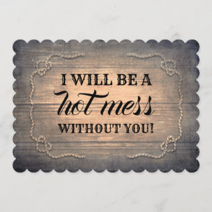 Invitation Femme d'information rustique amusante / La servant