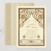 Invitation Femme d'invitation à la fête d'anniversaire, grand (Devant / Derrière)