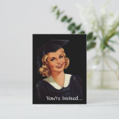 Invitation Femme diplômée du Vintage College (Debout devant)