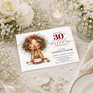 Invitation Femme drôle moderne 30e anniversaire écriture Deep