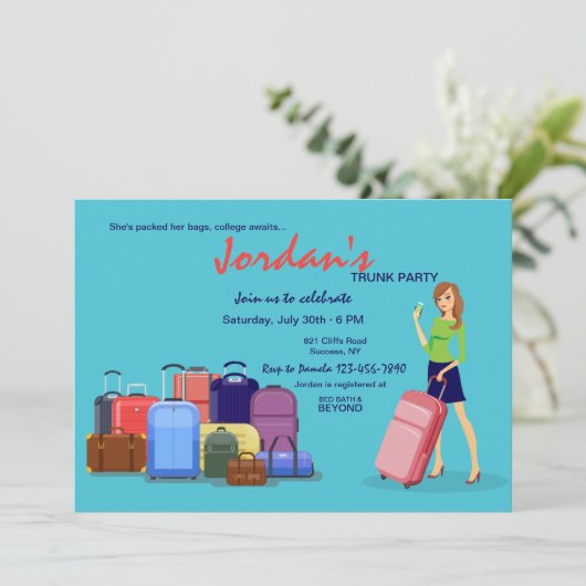 Invitation Femme du tronc (Debout devant)