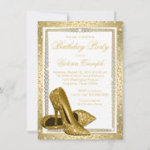 Invitation Femme Elégant Blanc Or High talon Chaussure Annive (Devant)