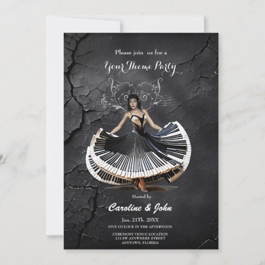 Invitation Femme élégante (Devant)